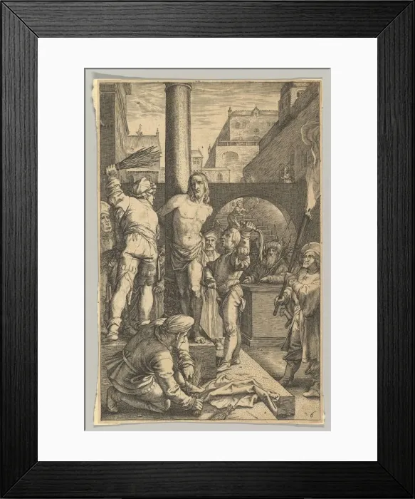 Framed Print : The Flagellation, from The Passion of Christ, ca. 1623. Creator: Ludovicus Siceram Framed Print : The Flagellation, from The Passion of Christ, ca. 1623. Creator: Ludovicus Siceram