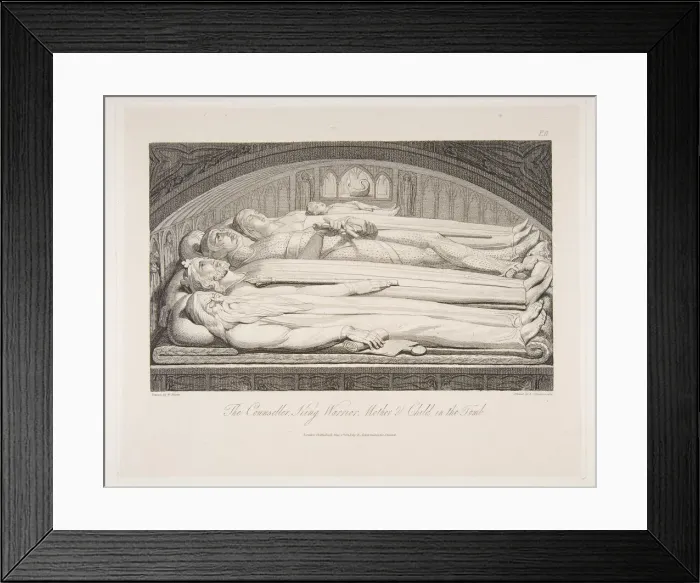 Framed Print : The Counsellor, King, Warrior, Mother & Child in the Tomb, from The Grave, a Poem Framed Print : The Counsellor, King, Warrior, Mother & Child in the Tomb, from The Grave, a Poem