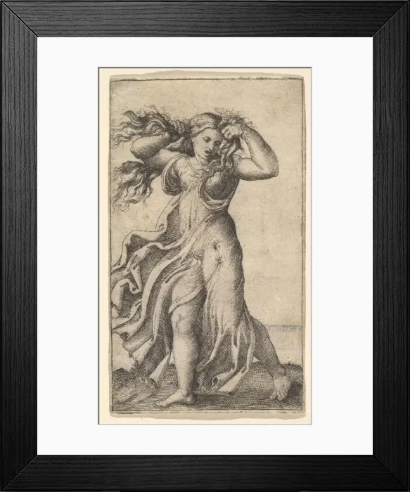 Framed Print : Woman pulling Her Hair, ca. 1515. Creator: Unknown
