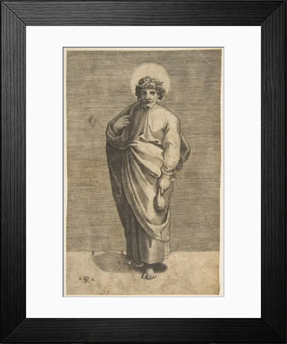 Framed Print : Saint Matthew holding a pouch, ca. 1515-27. Creator: Marco Dente Framed Print : Saint Matthew holding a pouch, ca. 1515-27. Creator: Marco Dente