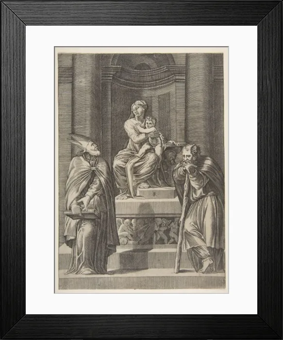 Framed Print : Saint Joseph at left and a bishop at right standing before the altar of the Virgin Framed Print : Saint Joseph at left and a bishop at right standing before the altar of the Virgin