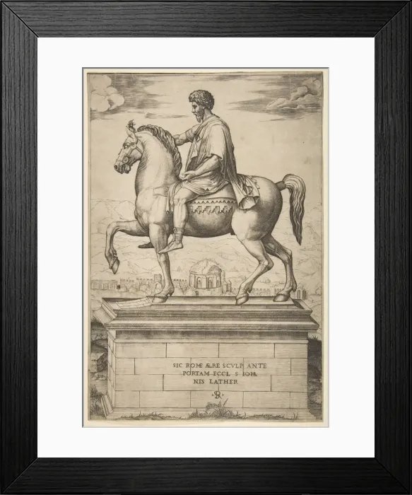 Framed Print : Equestrian Statue of Marcus Aurelius, 1515-27. Creator: Marco Dente Framed Print : Equestrian Statue of Marcus Aurelius, 1515-27. Creator: Marco Dente
