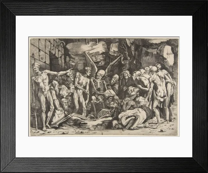 Framed Print : The Skeletons, a group of emaciated men and women gathered around a skeleton laid on th Framed Print : The Skeletons, a group of emaciated men and women gathered around a skeleton laid on th