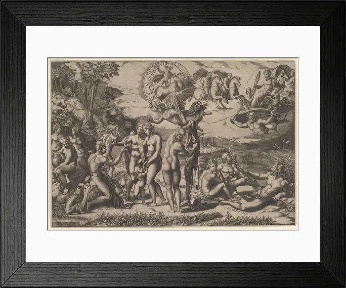 Framed Print : The Judgment of Paris, 1515-27. Creator: Marco Dente Framed Print : The Judgment of Paris, 1515-27. Creator: Marco Dente