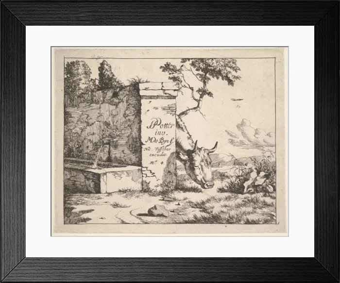 Framed Print : Title page for Diverses vaches et boeufs'after Paulus Potter Framed Print : Title page for Diverses vaches et boeufs'after Paulus Potter
