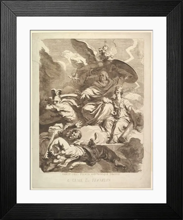 Framed Print : To the Genius of Franklin, 1779. Creator: Marguerite Gerard Framed Print : To the Genius of Franklin, 1779. Creator: Marguerite Gerard