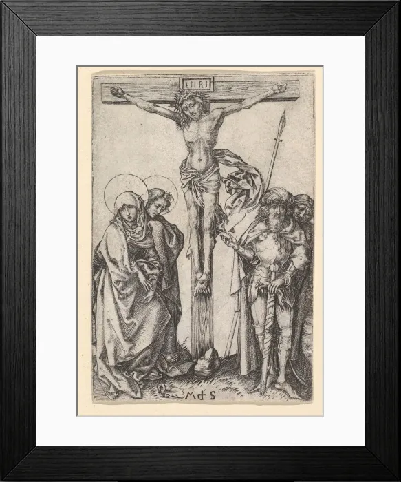 Framed Print : The Crucifixion, ca. 1435-1491. Creator: Martin Schongauer Framed Print : The Crucifixion, ca. 1435-1491. Creator: Martin Schongauer