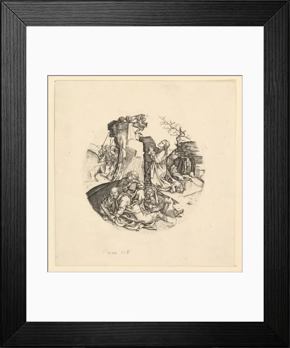 Framed Print : Christ on the Mount of Olives (copy in roundel), ca. 1435-1491. Creator: Unknown Framed Print : Christ on the Mount of Olives (copy in roundel), ca. 1435-1491. Creator: Unknown