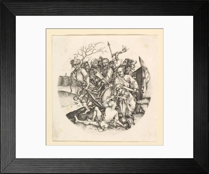 Framed Print : The Betrayal of Christ (copy in roundel), ca. 1435-1491. Creator: Unknown Framed Print : The Betrayal of Christ (copy in roundel), ca. 1435-1491. Creator: Unknown