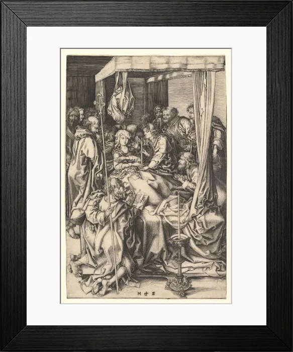 Framed Print : Death of the Virgin, ca. 1435-1491. Creator: Martin Schongauer Framed Print : Death of the Virgin, ca. 1435-1491. Creator: Martin Schongauer