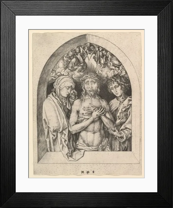 Framed Print : Christ as the Man of Sorrows with the Virgin and St. John, ca. 1435-1491 Framed Print : Christ as the Man of Sorrows with the Virgin and St. John, ca. 1435-1491