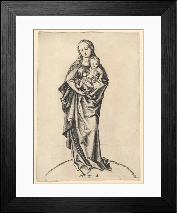 Framed Print : Virgin and Child with an Apple, ca. 1475. Creator: Martin Schongauer Framed Print : Virgin and Child with an Apple, ca. 1475. Creator: Martin Schongauer