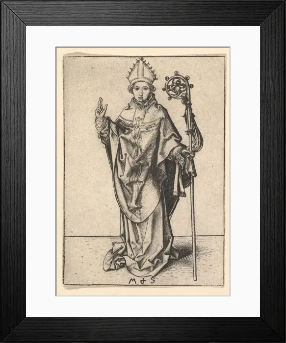 Framed Print : Bishop Saint, ca. 1435-1491. Creator: Martin Schongauer Framed Print : Bishop Saint, ca. 1435-1491. Creator: Martin Schongauer