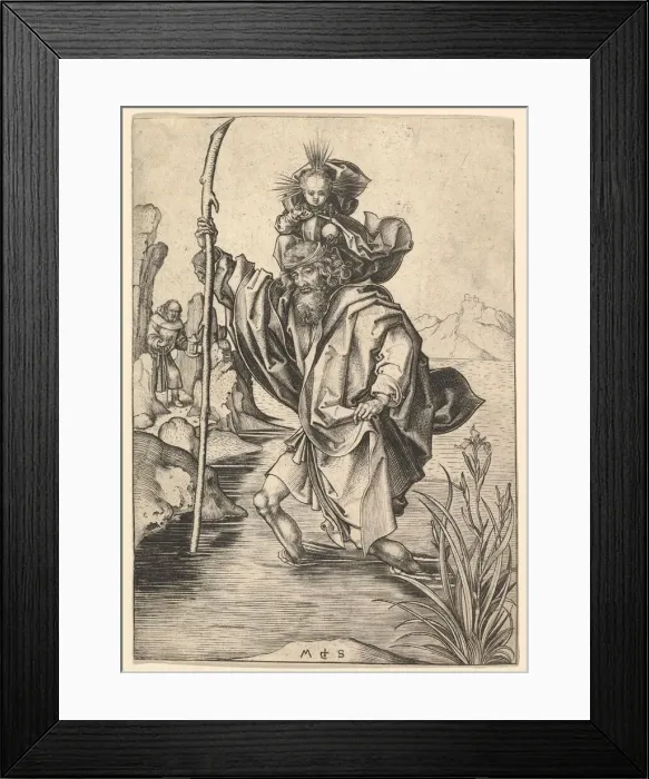 Framed Print : St. Christopher, ca. 1435-1491. Creator: Martin Schongauer