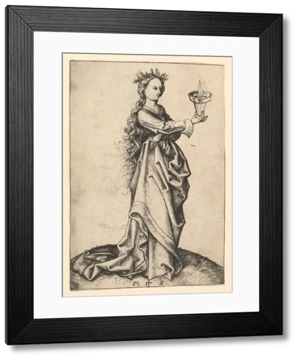 Framed Print : The Third Wise Virgin, ca. 1435-1491. Creator: Martin Schongauer Framed Print : The Third Wise Virgin, ca. 1435-1491. Creator: Martin Schongauer
