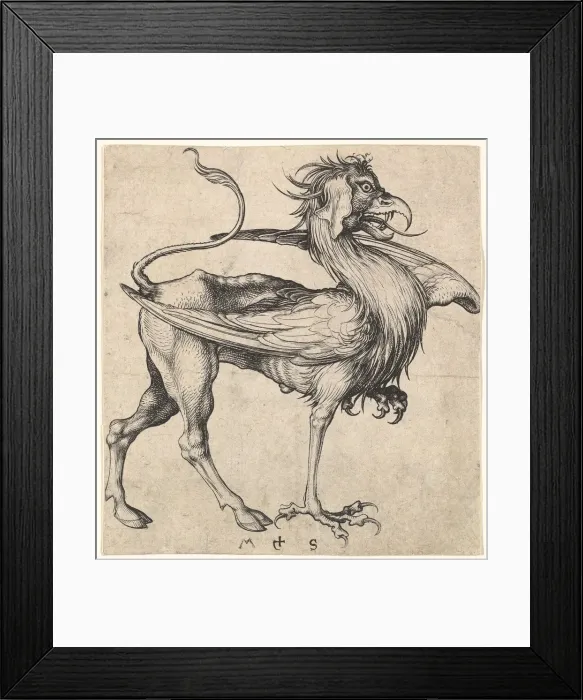 Framed Print : Griffin, ca. 1435-1491. Creator: Martin Schongauer