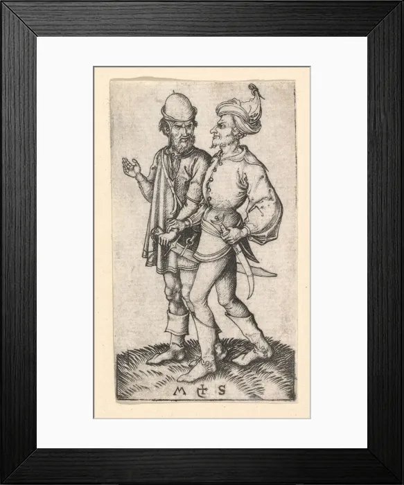 Framed Print : Two Turks, ca. 1435-1491. Creator: Martin Schongauer Framed Print : Two Turks, ca. 1435-1491. Creator: Martin Schongauer