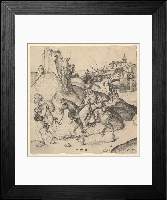 Framed Print : Peasant Family Going to Market, ca. 1435-1491. Creator: Martin Schongauer Framed Print : Peasant Family Going to Market, ca. 1435-1491. Creator: Martin Schongauer