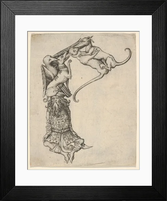 Framed Print : The Letter E, from The Alphabet, 1466-67. Creator: Master ES Framed Print : The Letter E, from The Alphabet, 1466-67. Creator: Master ES