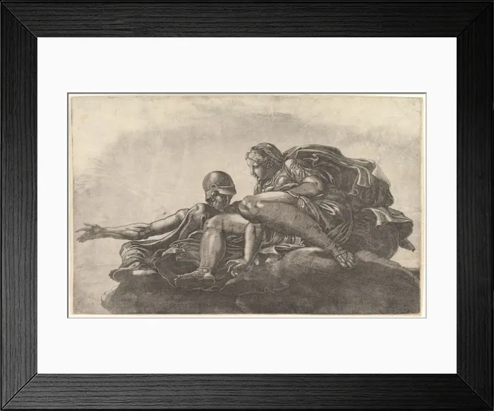 Framed Print : Two Gods on a Cloud, mid-16th century. Creator: Attributed to Master FG (Italian Framed Print : Two Gods on a Cloud, mid-16th century. Creator: Attributed to Master FG (Italian