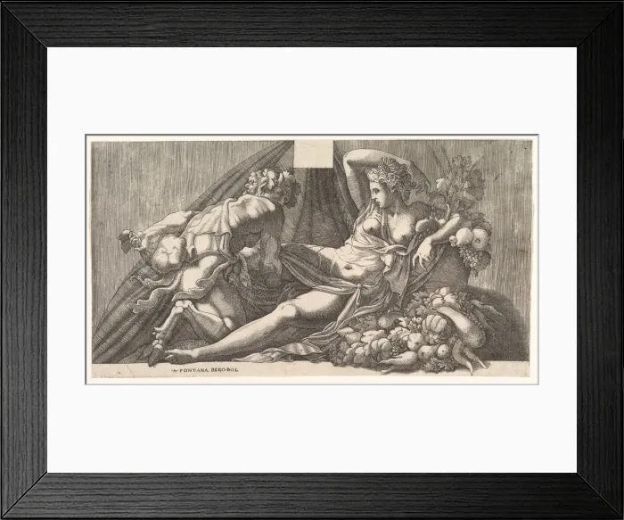 Framed Print : Jupiter and Antiope. Creator: Attributed to Master FG (Italian, active mid-16th century) Framed Print : Jupiter and Antiope. Creator: Attributed to Master FG (Italian, active mid-16th century)