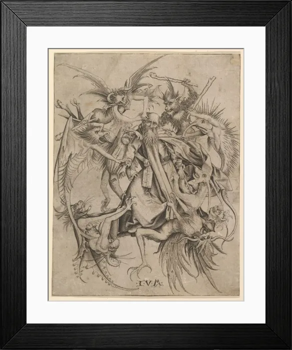 Framed Print : Saint Anthony Tormented by Demons, late 15th century. Creator: Master FVB Framed Print : Saint Anthony Tormented by Demons, late 15th century. Creator: Master FVB