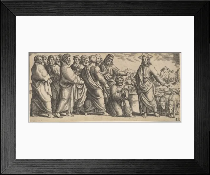 Framed Print : The Delivery of the Keys to Peter. Creator: Master of the Die Framed Print : The Delivery of the Keys to Peter. Creator: Master of the Die