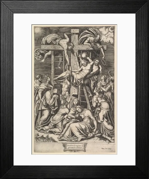 Framed Print : The Descent from the Cross. Creator: Master of the Die Framed Print : The Descent from the Cross. Creator: Master of the Die