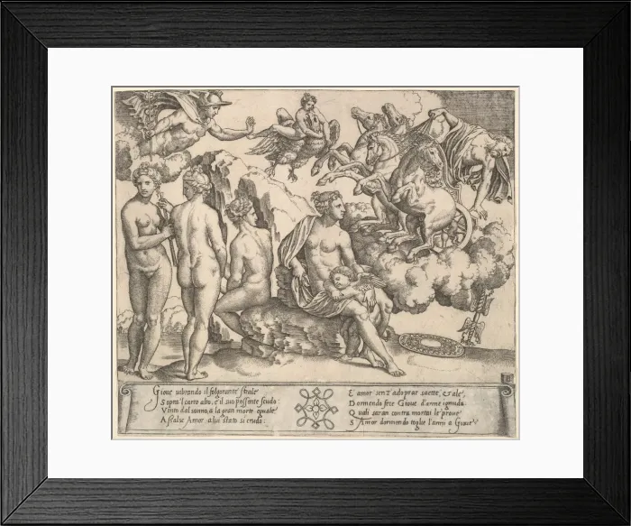 Framed Print : Jupiter tumbling from a horse-drawn carriage at right, Ganymede in the form of an eagle Framed Print : Jupiter tumbling from a horse-drawn carriage at right, Ganymede in the form of an eagle