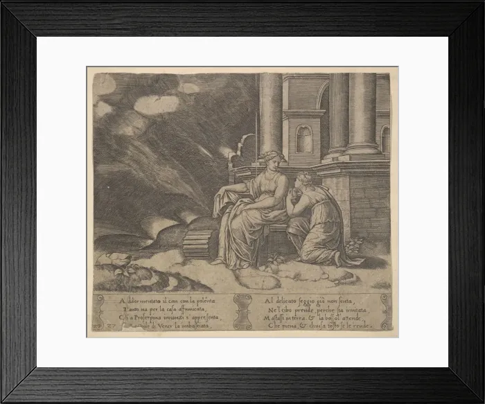 Framed Print : Plate 27: Proserpina gives Psyche the box of beauty, from The Fable of Cupid and Psyche Framed Print : Plate 27: Proserpina gives Psyche the box of beauty, from The Fable of Cupid and Psyche