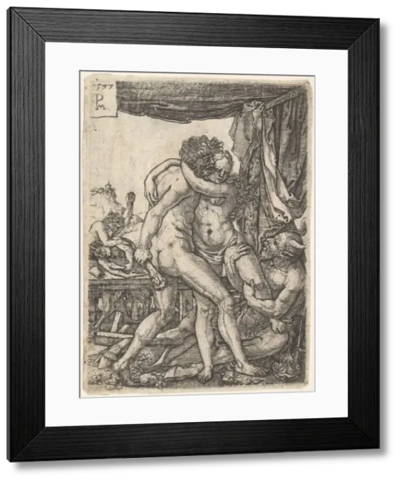 Framed Print : Hercules Fighting the Centaurs, 1577. Creator: Master PM Framed Print : Hercules Fighting the Centaurs, 1577. Creator: Master PM