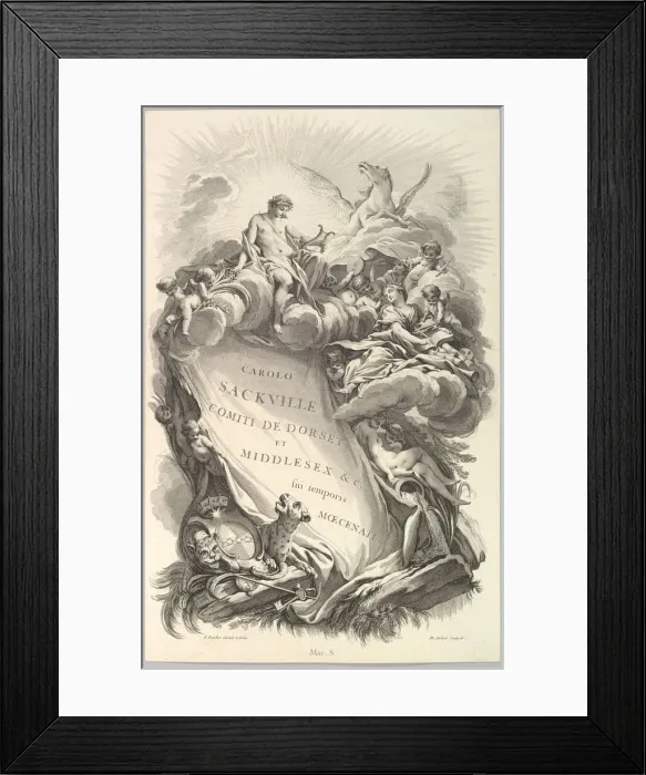 Framed Print : Frontispice pour le Tombeau de Charles Sackville, comte de Dorset Framed Print : Frontispice pour le Tombeau de Charles Sackville, comte de Dorset