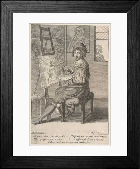 Framed Print : Painter at an Easel, 1620-67. Creator: Michel Lasne Framed Print : Painter at an Easel, 1620-67. Creator: Michel Lasne