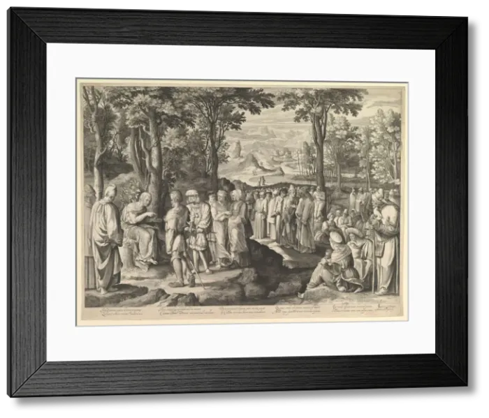 Framed Print : John the Baptist Preaching in the Desert, ca. 1527-28. Creators: Nicolaes de Bruyn Framed Print : John the Baptist Preaching in the Desert, ca. 1527-28. Creators: Nicolaes de Bruyn