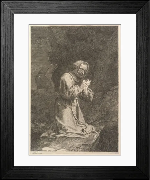 Framed Print : St. Francis of Assisi. Creator: Nicolas Bazin Framed Print : St. Francis of Assisi. Creator: Nicolas Bazin