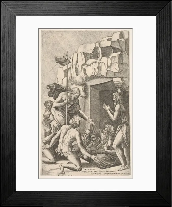 Framed Print : Christ in Limbo, after Raphael, 1541. Creator: Nicolas Beatrizet Framed Print : Christ in Limbo, after Raphael, 1541. Creator: Nicolas Beatrizet