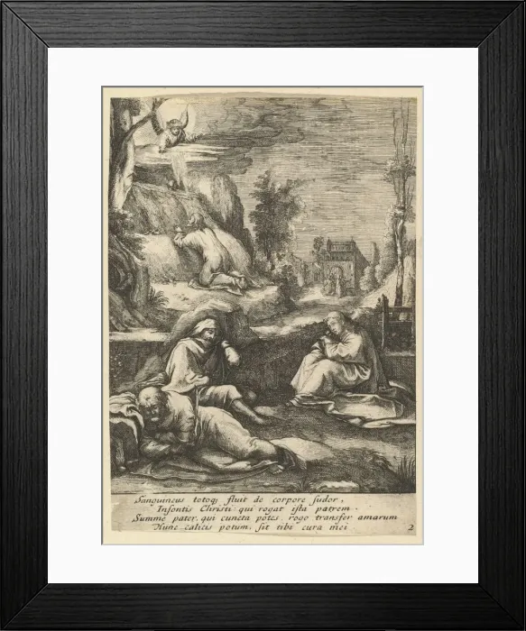 Framed Print : The Agony in the Garden, from The Passion of Christ, mid 17th century Framed Print : The Agony in the Garden, from The Passion of Christ, mid 17th century