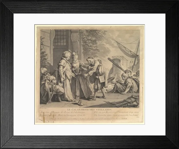 Framed Print : Le Calandrier des Vieillards (The Calendar of Old Men, from Suite d Estampes Nouve Framed Print : Le Calandrier des Vieillards (The Calendar of Old Men, from Suite d Estampes Nouve