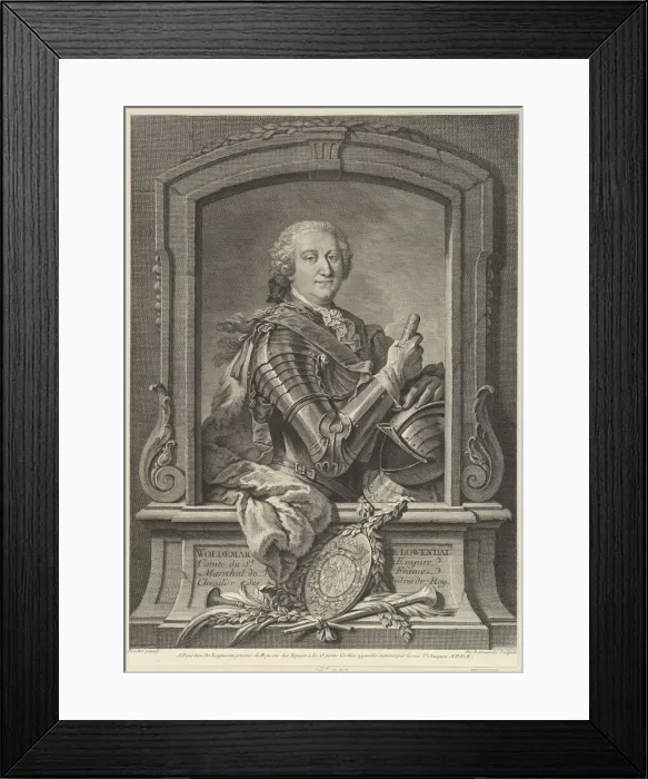Framed Print : Portrait of Marechal de Lowendal, 18th century. Creator: Nicolas de Larmessin Framed Print : Portrait of Marechal de Lowendal, 18th century. Creator: Nicolas de Larmessin