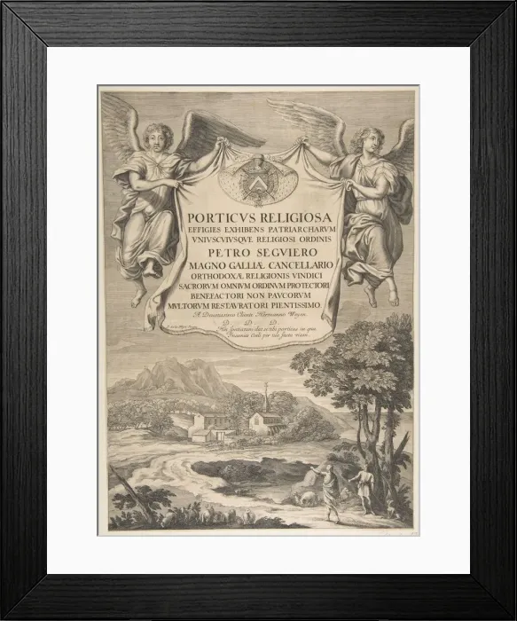 Framed Print : Title Page for Porticus Religiosa. n. d. Creator: Attributed to Nicolas Pitau (French Framed Print : Title Page for Porticus Religiosa. n. d. Creator: Attributed to Nicolas Pitau (French