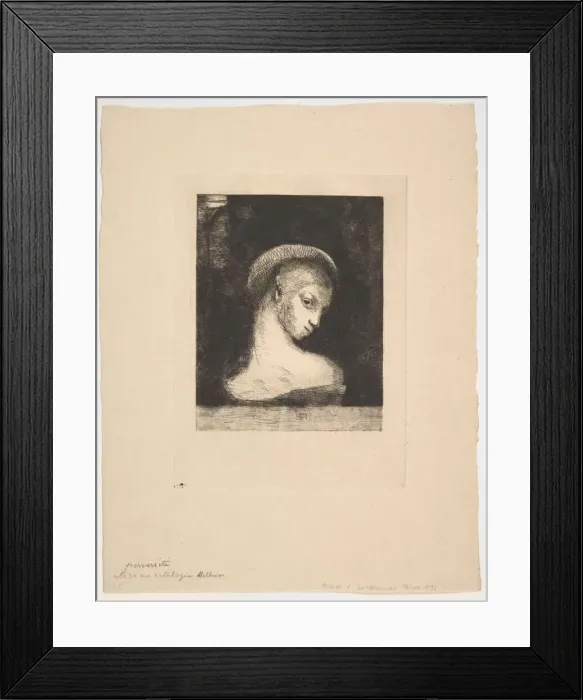 Framed Print : Perversity, 1891. Creator: Odilon Redon Framed Print : Perversity, 1891. Creator: Odilon Redon