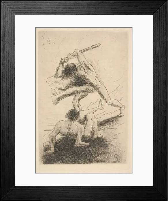 Framed Print : Cain and Abel, 1886. Creator: Odilon Redon Framed Print : Cain and Abel, 1886. Creator: Odilon Redon