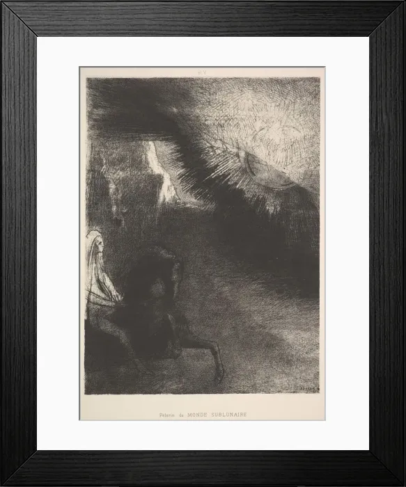 Framed Print : Pilgrim from a sublunar world, 1891. Creator: Odilon Redon Framed Print : Pilgrim from a sublunar world, 1891. Creator: Odilon Redon
