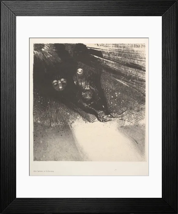 Framed Print : Hideous Larvae, 1896. Creator: Odilon Redon Framed Print : Hideous Larvae, 1896. Creator: Odilon Redon