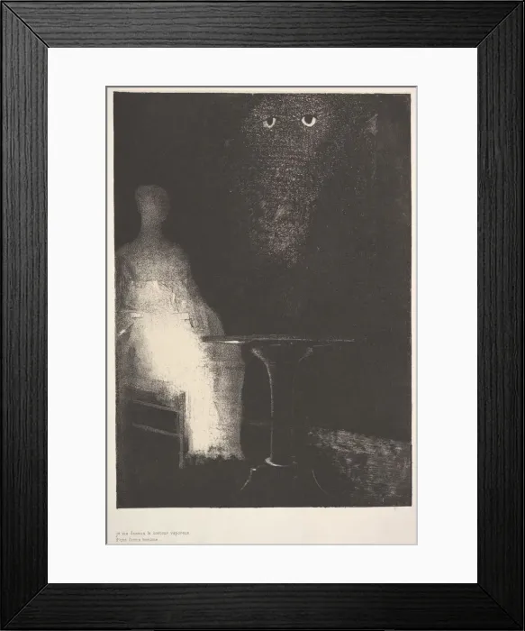 Framed Print : Below, I saw the vaporous contours of a human form, 1896. Creator: Odilon Redon Framed Print : Below, I saw the vaporous contours of a human form, 1896. Creator: Odilon Redon
