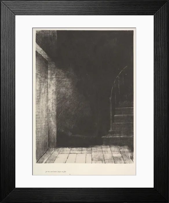 Framed Print : I saw a flash of light, large and pale, 1896. Creator: Odilon Redon