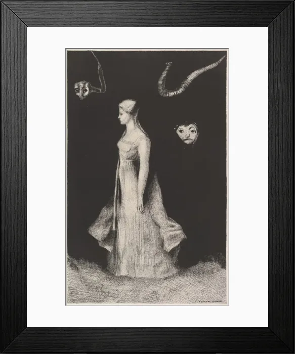 Framed Print : Haunting, 1893-94. Creator: Odilon Redon Framed Print : Haunting, 1893-94. Creator: Odilon Redon