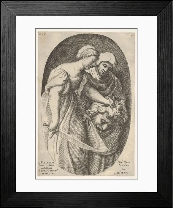 Framed Print : Judith with the head of Holofernes in her left hand and a sword in her right hand Framed Print : Judith with the head of Holofernes in her left hand and a sword in her right hand