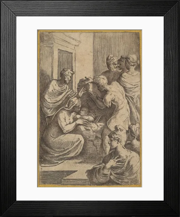 Framed Print : The Nativity, 16th century. Creator: Parmigianino Framed Print : The Nativity, 16th century. Creator: Parmigianino