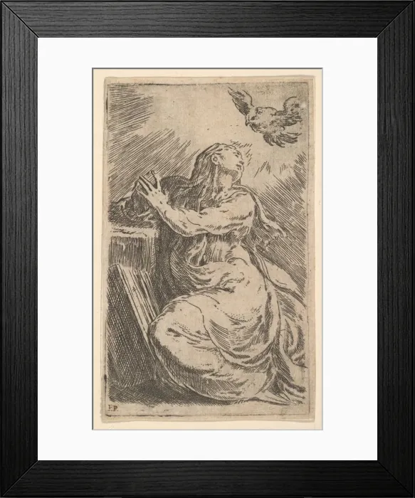 Framed Print : The Annunciation, early 16th century. Creator: Parmigianino Framed Print : The Annunciation, early 16th century. Creator: Parmigianino